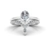 Moissanite Crown Band Set Oval Cut in White Gold Platinum LS6889