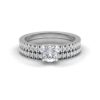 Moissanite Engagement Ring Set Wedding Band White Gold Platinum LS6925