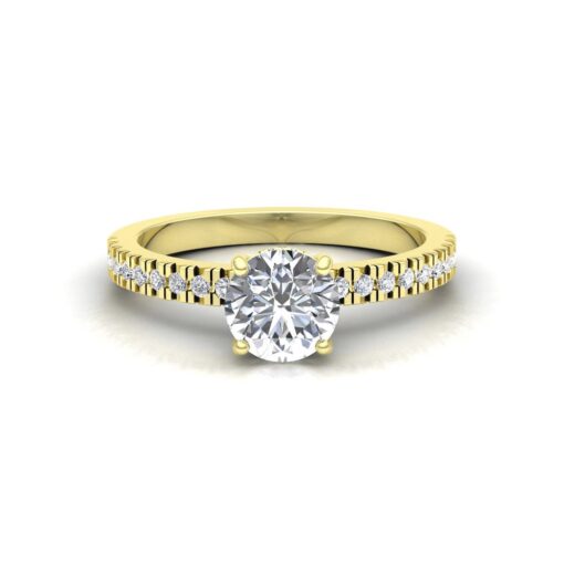 Natural Lab Diamond Engagement Ring Half Eternity Yellow Gold LS6867
