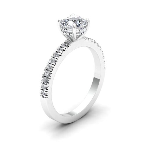 Natural Lab Round Diamond Engagement Ring White Gold Platinum LS6867