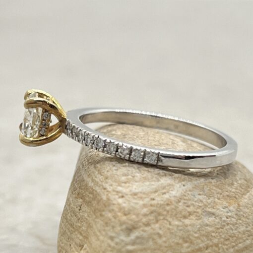 Natural Square Cut Diamond Engagement Ring White Gold Platinum LS6943
