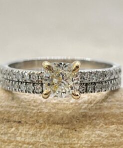 Natural Square Diamond Engagement Ring Set White Gold Platinum LS6978