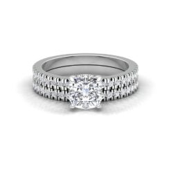 Natural Square Diamond Engagement Ring Set White Gold Platinum LS6978