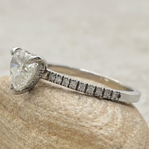 Organic Heart Cut Diamond Engagement Ring White Gold Platinum LS6941