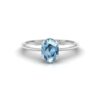 Oval Aquamarine Engagement Ring Hidden Halo White Gold Platinum LS6874