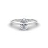 Oval Cut Moissanite Ring with Hidden Halo White Gold Platinum LS6873
