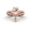 Oval Cut Peach Sapphire Ring Untreated GIA Crown Band Rose Gold LS6901
