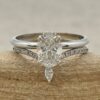 Oval Lab Diamond Engagement Ring Bridal Set White Gold Platinum LS6885