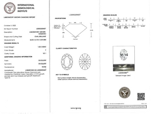 Oval Lab Grown Diamond Engagement Ring Halo IGI Certificate LS6877