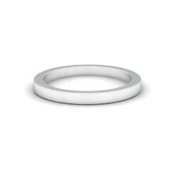 Plain Wedding Band Comfort Fit Shiny Finish White Gold Platinum LS6870