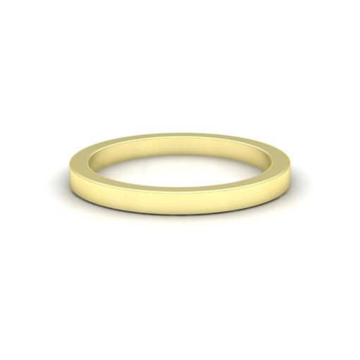 Plain Wedding Band Square Edge Comfort Shiny Finish Yellow Gold LS6870