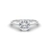 Round Cut Lab Diamond Halo Engagement Ring White Gold Platinum LS6986