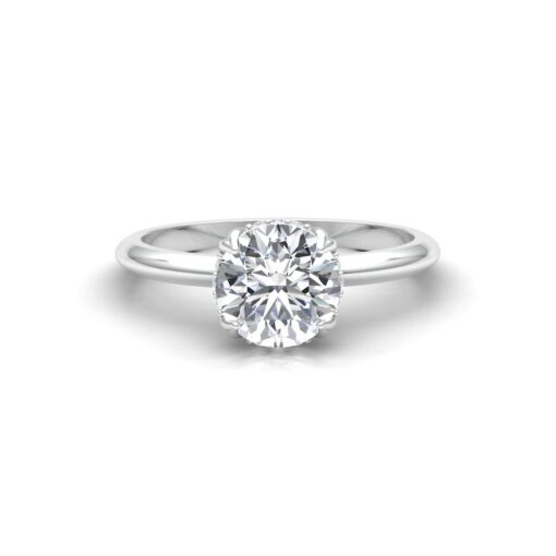 Round Cut Lab Diamond Halo Engagement Ring White Gold Platinum LS6986