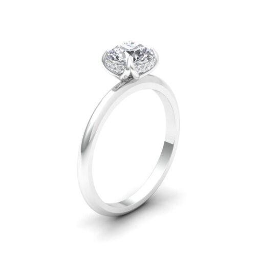 Round Cut Lab Grown Diamond Engagement Ring White Gold Platinum LS6987