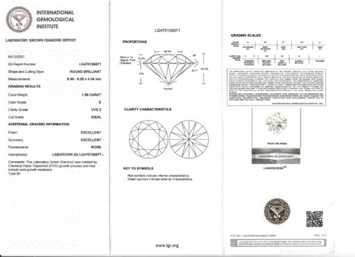 Round Lab Diamond Solitaire Engagement Ring, Petal Certificate LS6986