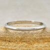 Rounded Simple Wedding Band Stacking Ring White Gold Platinum LS6851