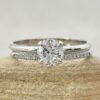 Solitaire Lab Diamond Engagement Ring Set White Gold Platinum LS6964