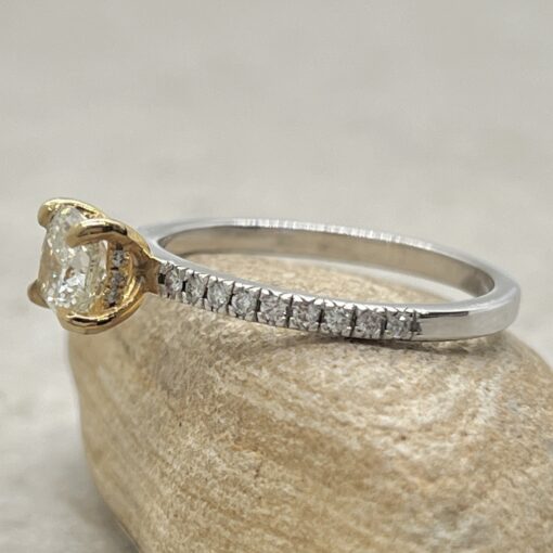 Square Cushion Cut Diamond Engagement Ring White Gold Platinum LS6943