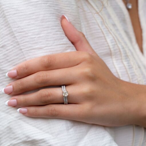 Square Cushion Diamond Engagement Ring Set White Gold Platinum LS6978