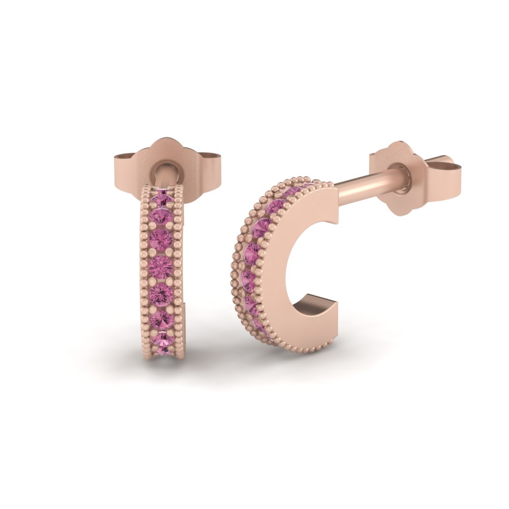 AAA Pink Tourmaline October Birthstone Gift Earrings Rose Gold LS3417