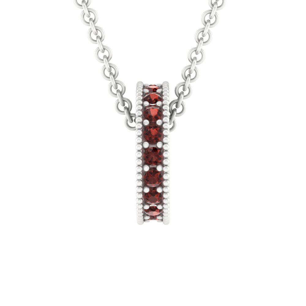 Handmade Birthstone January Circlet Pendant White Gold Platinum LS5366