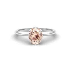 Oval Sapphire Engagement Ring Diamond Halo White Gold Platinum LS6876