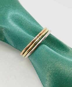 Rounded 1mm Wide Thin Stacking Band Super Cute Plain Gold Ring LS6997