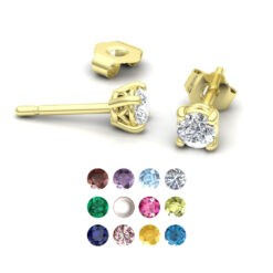 Tiny Birthstone Stud Earrings for every month, Push Present, Mother's