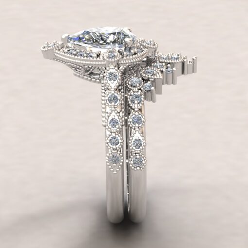 Custom Moissanite Pear Cut Emeline Bridal Set - Image 8