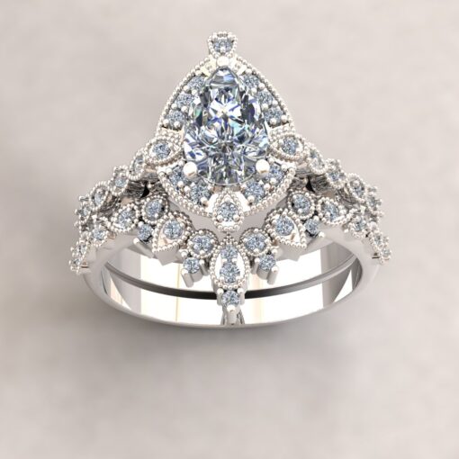 Custom Moissanite Pear Cut Emeline Bridal Set - Image 6