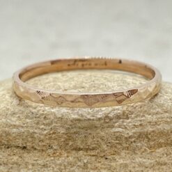 1.5mm Thin Hammered Ring Tiny Stacking Band Plain Rose Gold LS6826