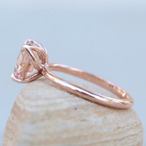 AAA Peachy Pink Morganite Heart Cut Engagement Ring Rose Gold LS5858