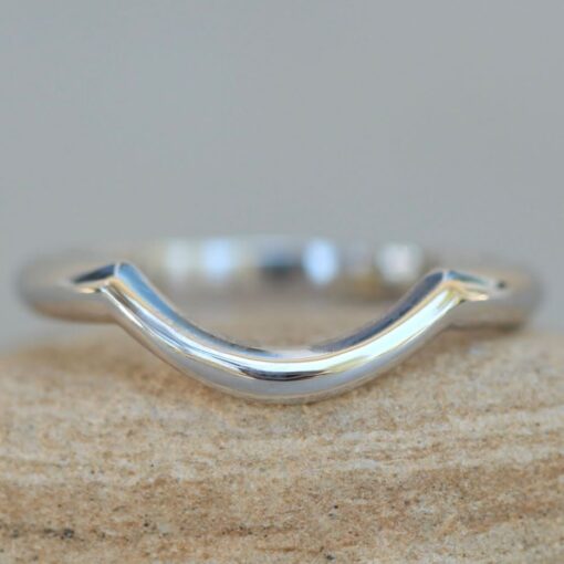 Contoured Wedding Ring Rounded Tube Shank White Gold Platinum LS6490