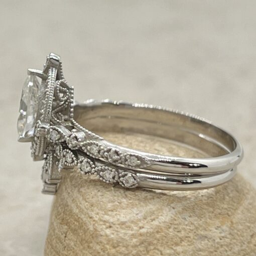 Custom Moissanite Pear Cut Emeline Bridal Set - Image 4