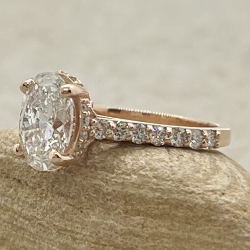 Custom Lab Diamond and Diamond Ring - Image 3