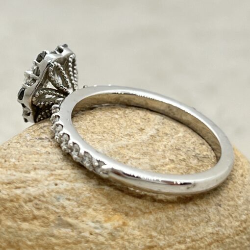 Custom Lab Diamond Engagement Ring with Organic Diamond Side Stones - Image 3