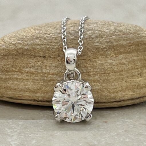 Custom Lab Diamond Engagement Ring with Organic Diamond Side Stones - Image 4