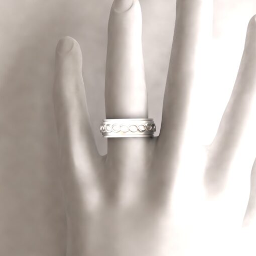 Infinity Mans Wedding Ring Eternity Wide White Gold Platinum LS6289