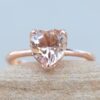 Lily Flower Peach Morganite Heart Cut Engagement Ring Rose Gold LS5858