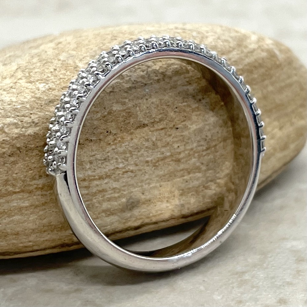 Matching Triple Shank Diamond Wedding Ring White Gold Platinum LS3827