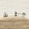 Organic Lab Diamond Cluster Stud Earrings White Gold Platinum LS7106