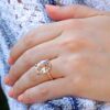 Peach Morganite Engagement Ring Half Eternity Shank Rose Gold LS5091