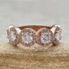 Round Lab Diamond Halo Wedding Band Anniversary Ring Rose Gold LS6846