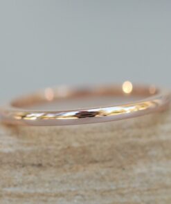 Rounded 2mm Plain Band Comfort Stacking Wedding Ring Rose Gold LS6303