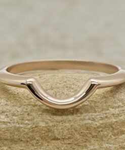 Plain Lily Wedding Ring Contoured Rounded Tube Shank Rose Gold LS6490