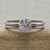 Solitaire Lab Diamond Engagement Ring Set White Gold Platinum LS6963