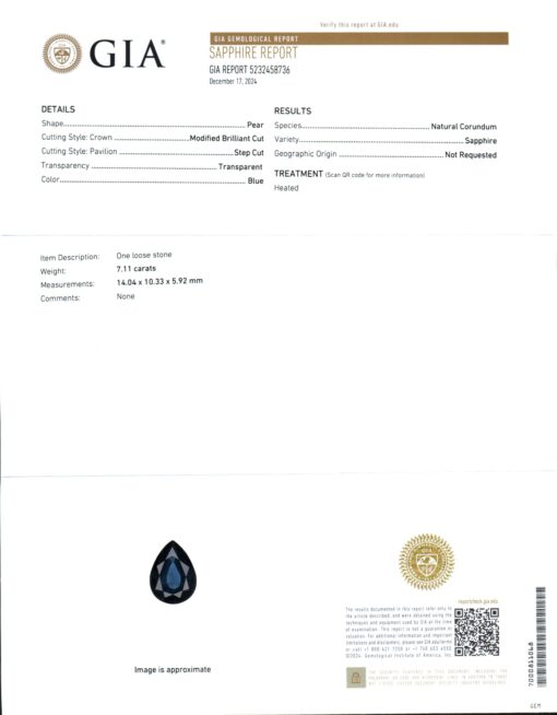 Custom Pear Cut Blue Sapphire and Diamond Ring - Image 2