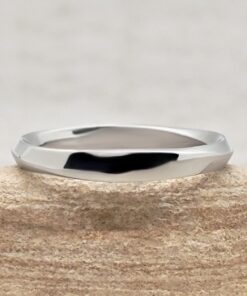 Plain Shiny 3mm Classic Mobius Wedding Ring White Gold Platinum LS5545