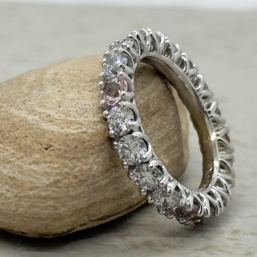 Custom Pure Pink Morganite Engagement Ring, Emerald Cut and Tapered Baguette - Image 3