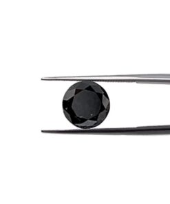 Round Full Cut Three Carat Solid Black Diamond Loose Gemstone LSG1394